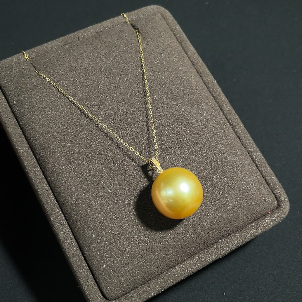 Seawater Pearl Necklace 18k Gold Color Origin Undetermined Total Weight Approx. 5.2g Size About 14.8mm