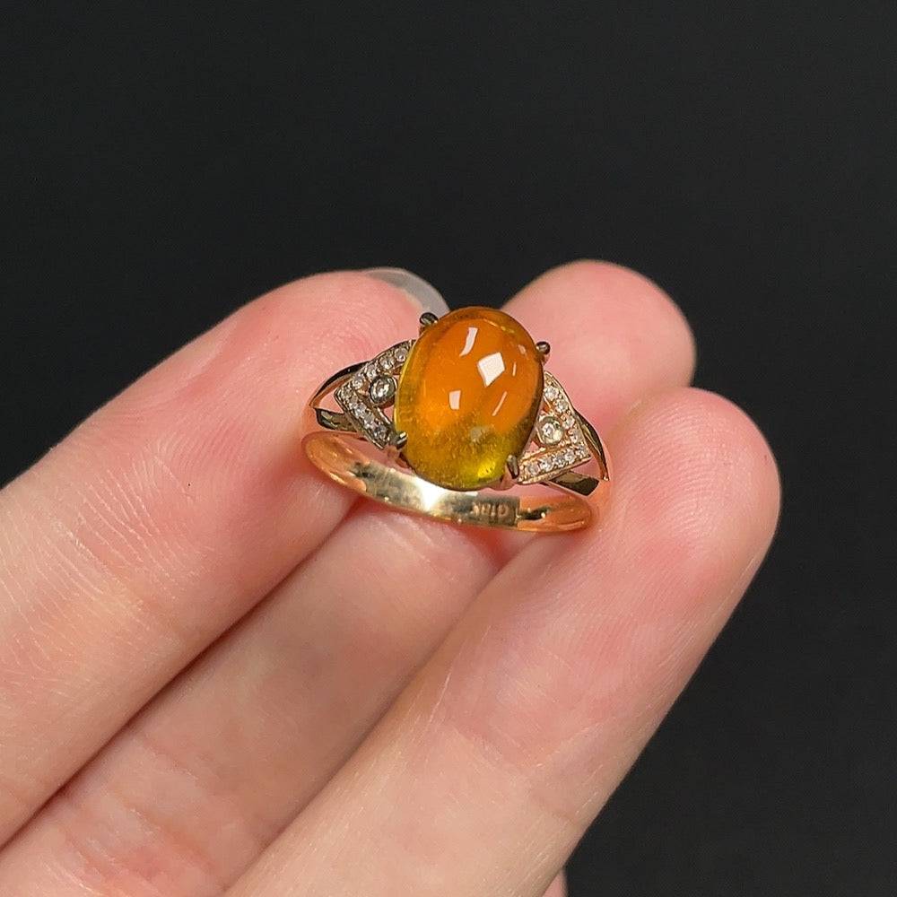 HUILIU HQ tourmaline inlaid gold ring with diamond accents, size 13, featuring colorful gemstones and 18k gold band.
