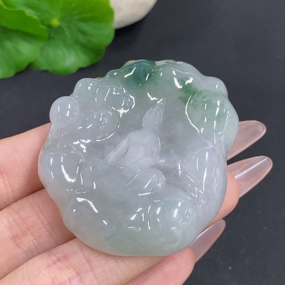 Jadeite Guanyin Pendant Total Weight Approx. 59g