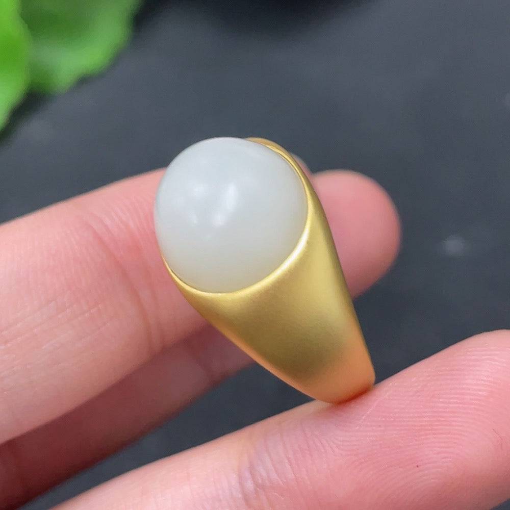Huiliu certified Hetian jade inlaid ring featuring intricate jade design and silver band, showcasing elegant craftsmanship.