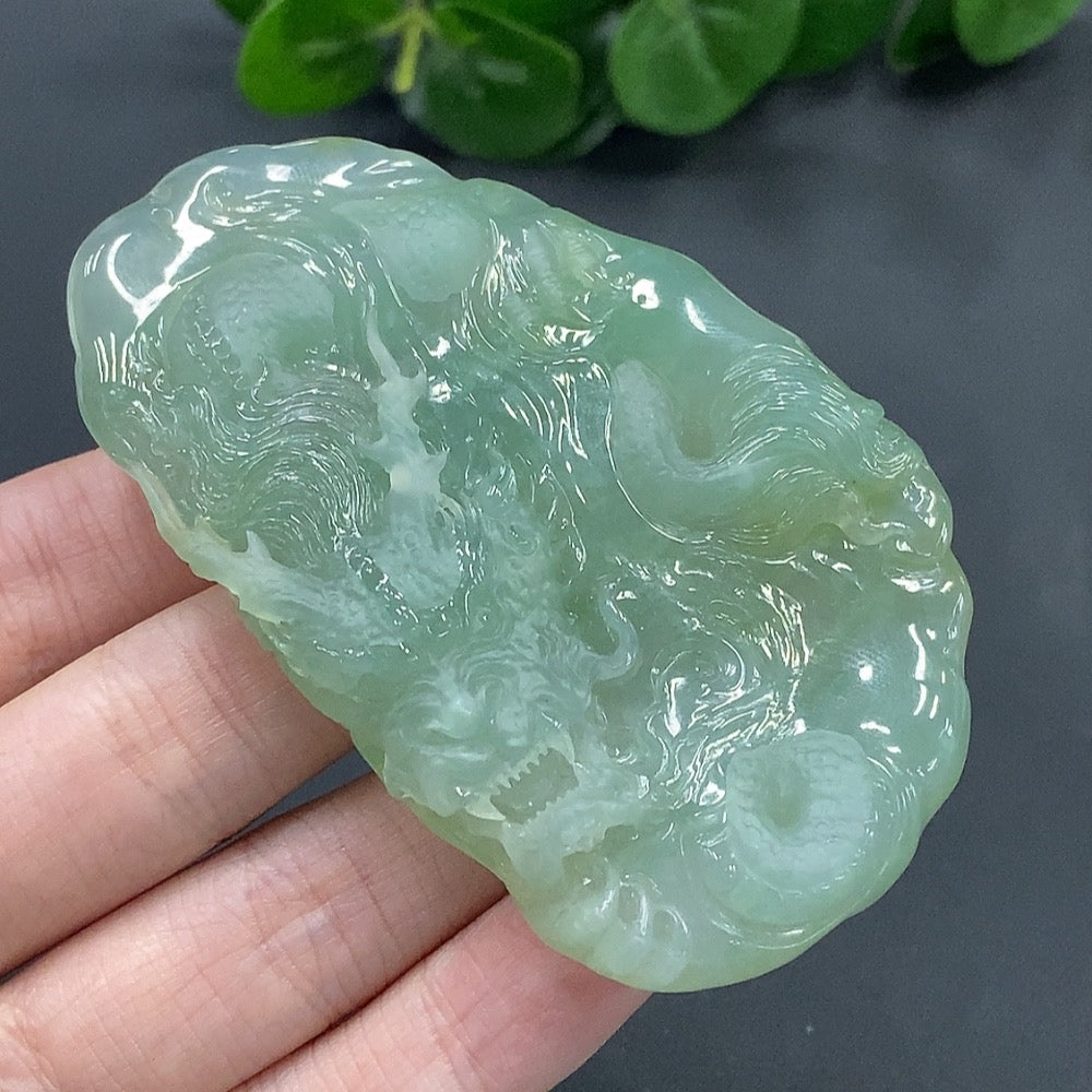 JadeiteDragon Traversing the World Pendant