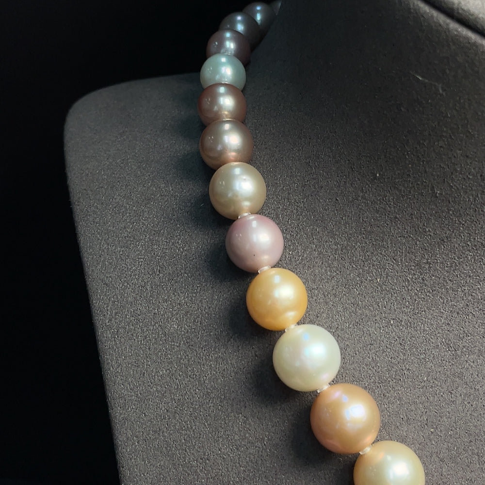 Pearl bead necklace non-gold total weight about 84.01g size 10-14.7mm approx