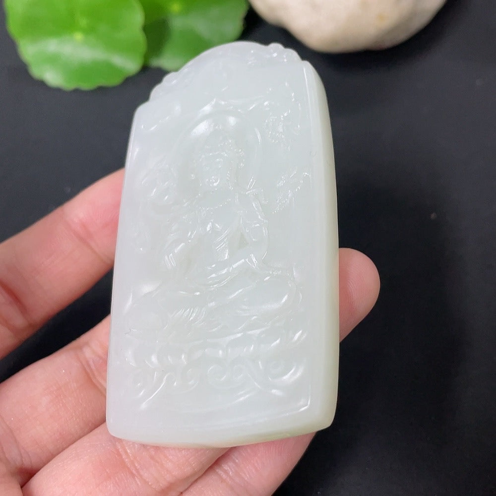 Hetian Jade Pendant Guanyin Total Weight About 58.9g