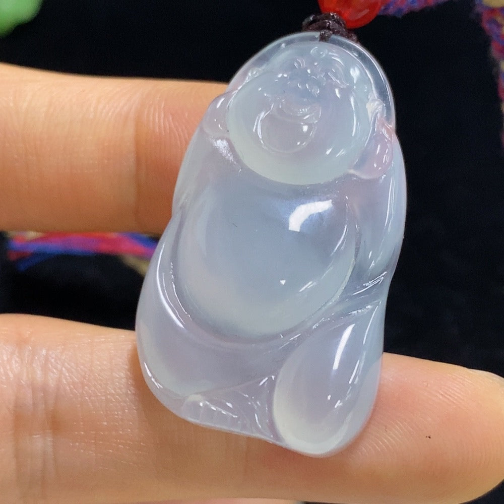 Jadeite Buddha Pendant Total Weight Approx. 13.03g (Including Rope Weight)