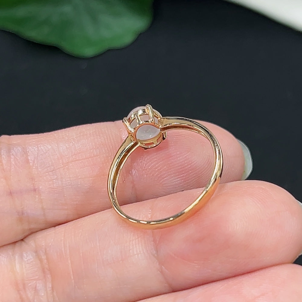 Jadeite Ring in 18K Gold (With Diamond Accents)