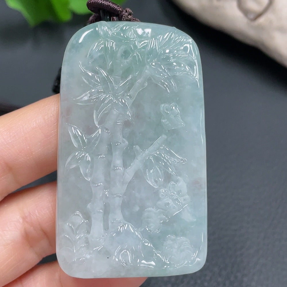 Jadeite Pendant Bamboo Joint, Non-Grade A Matching Stones, Total Weight 47.437g