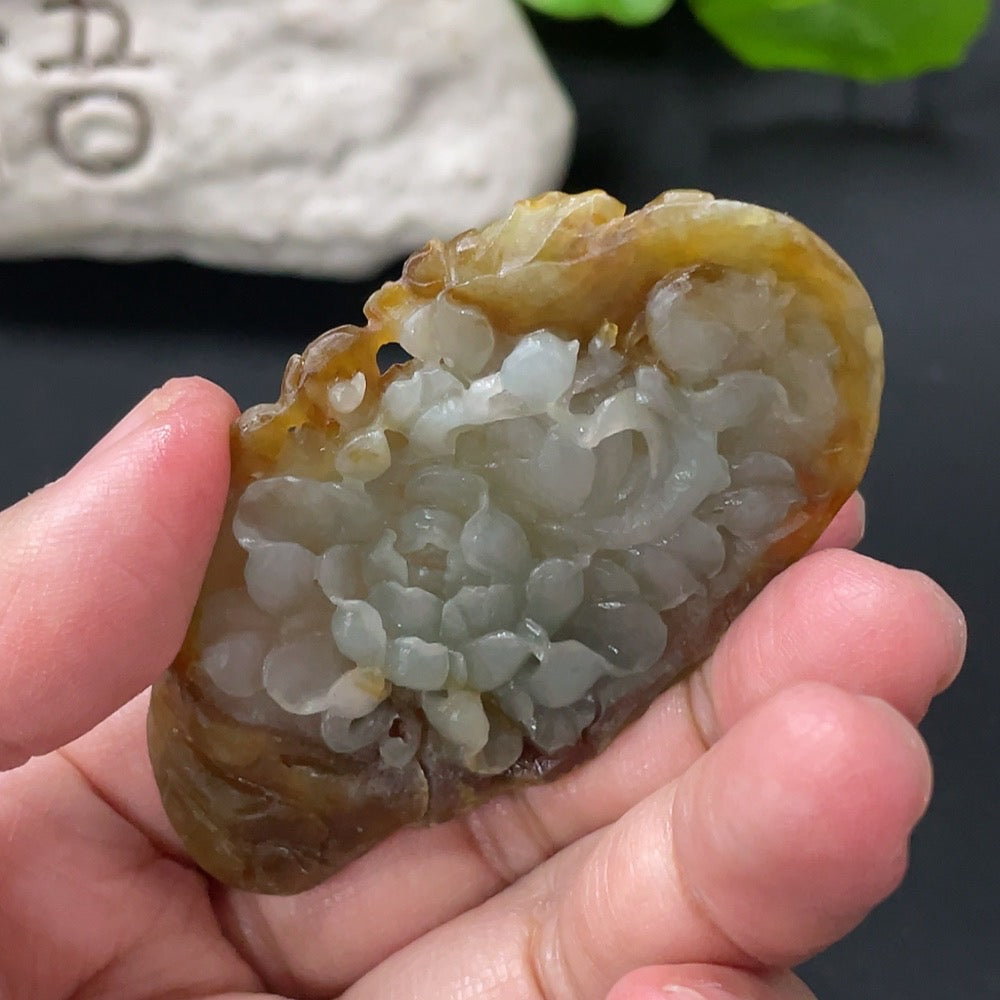 Jadeite Rough Phoenix Pendant Total Weight Approx.32g Color Origin Undetermined