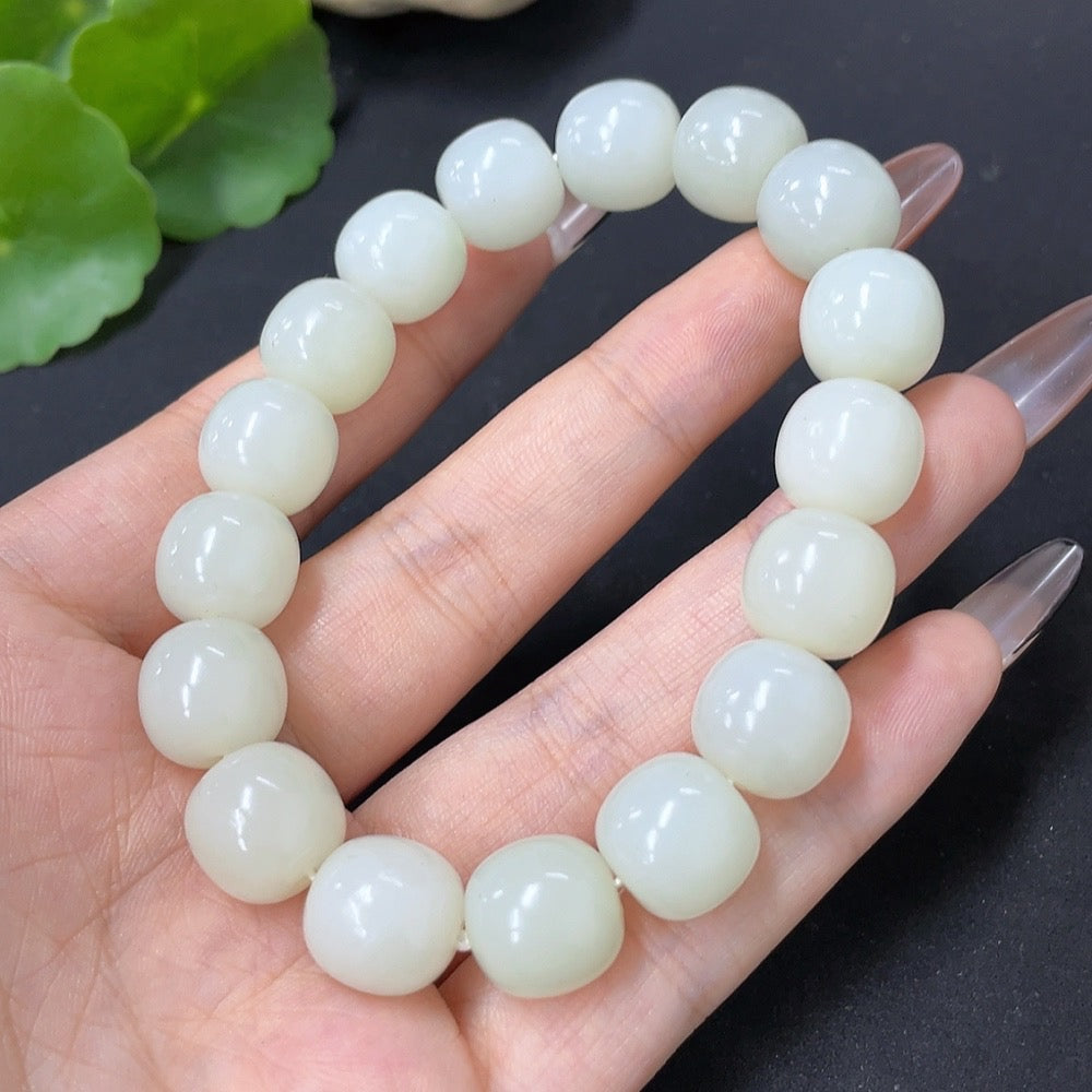 Hetian Jade Bracelet, approx. 11.5mm, total weight approx. 48.6g