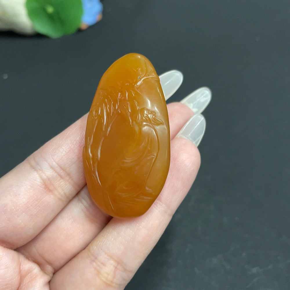 Shoushan Stone Ornament - Leisurely and Content, Total Weight Approx. 25.2g
