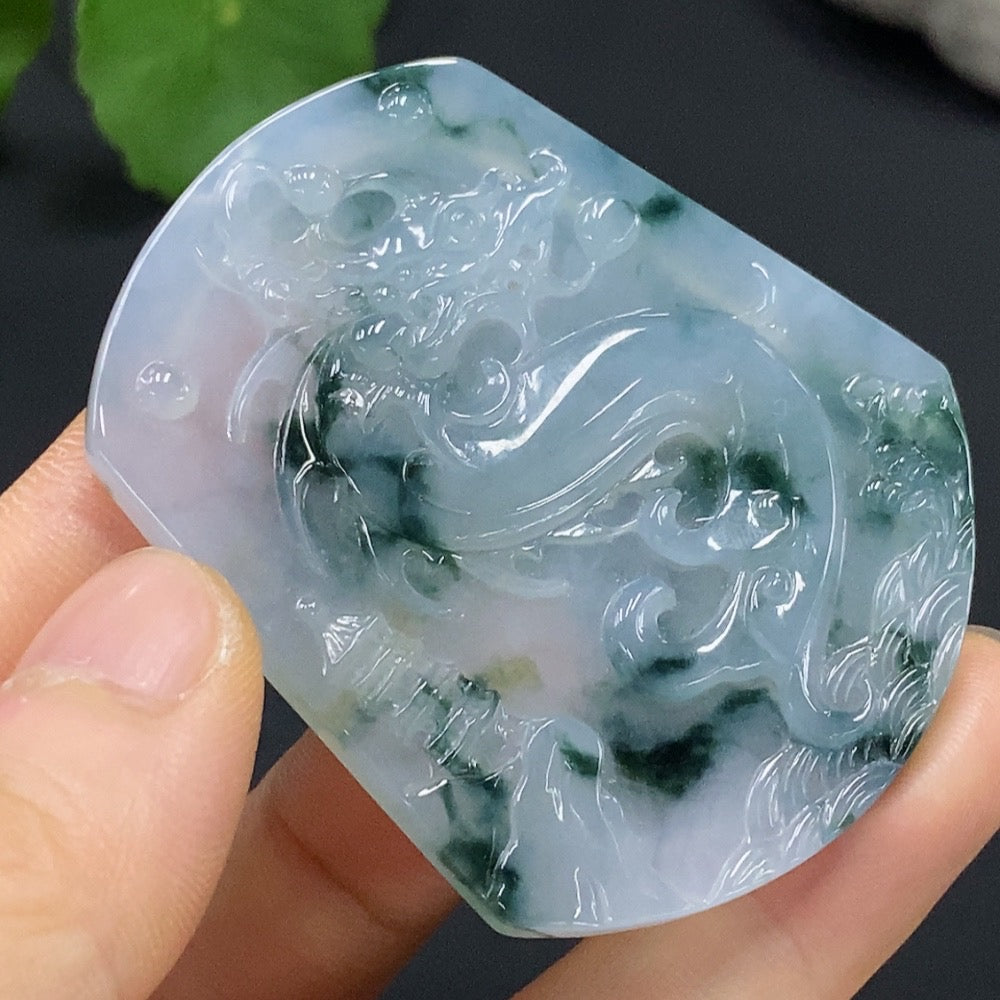 Jadeite Dragon Pendant . | Huiliu Certified