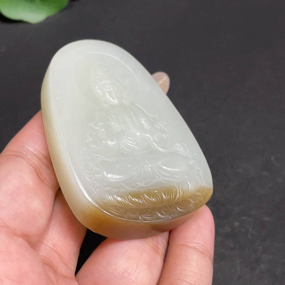 Hetian Jade Pendant Guanyin Total Weight Approx. 61.3g