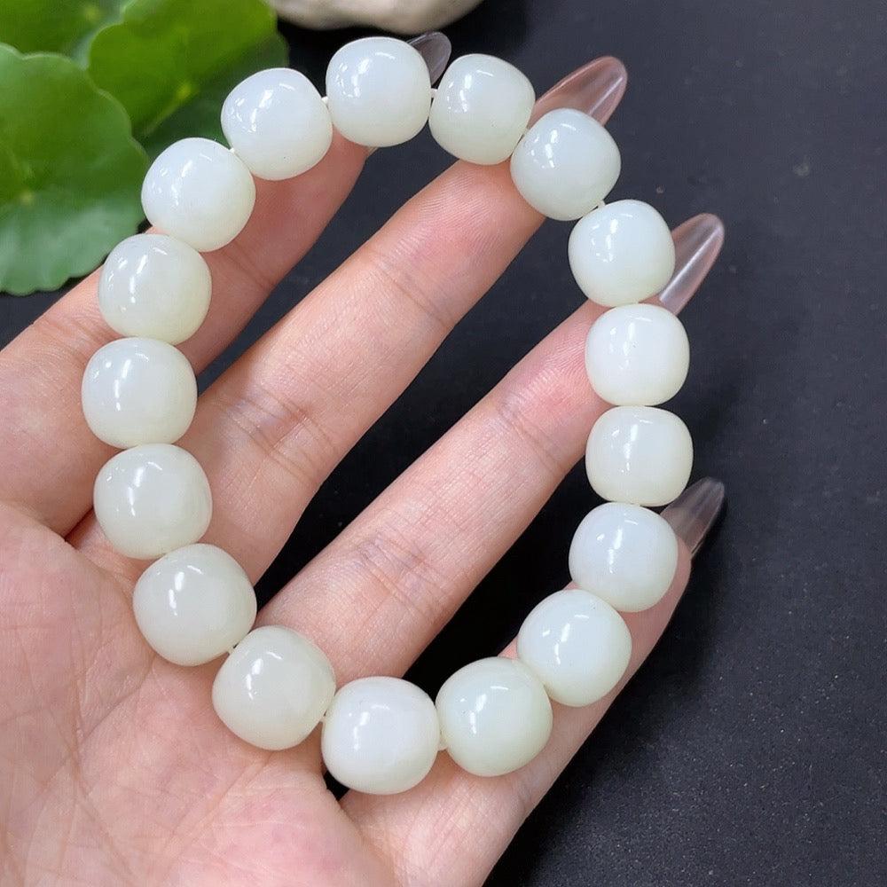 Hetian Jade Bracelet, approx. 11.5mm, total weight approx. 48.6g