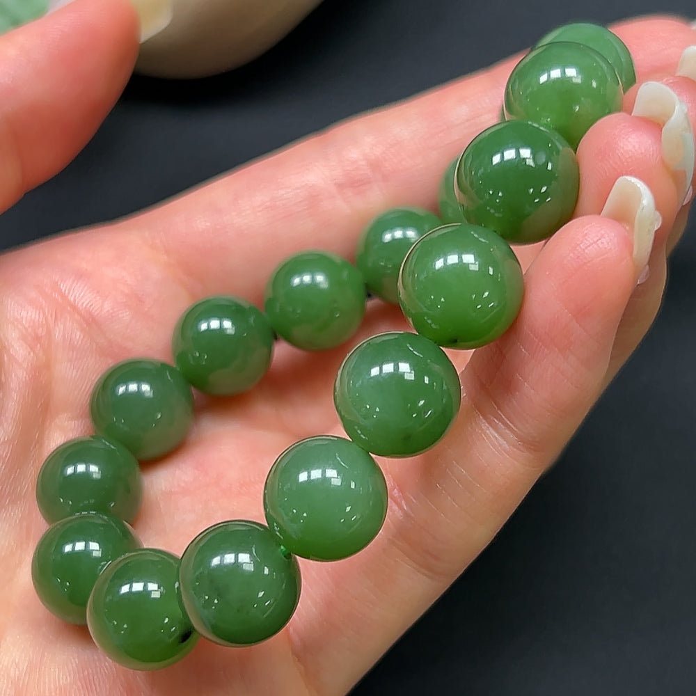 Green Hetian Jade Bracelet