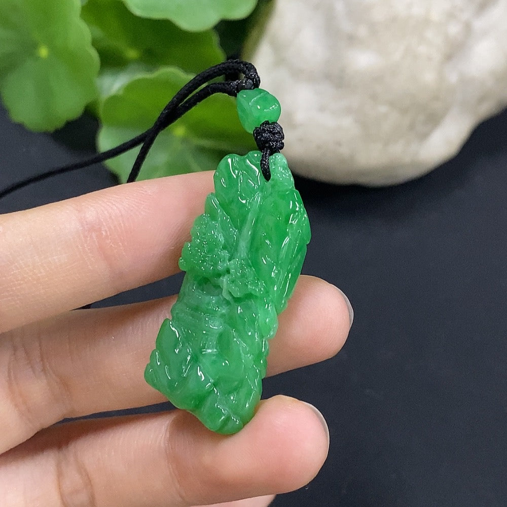 Jadeite Landscape Pendant . | Huiliu Certified