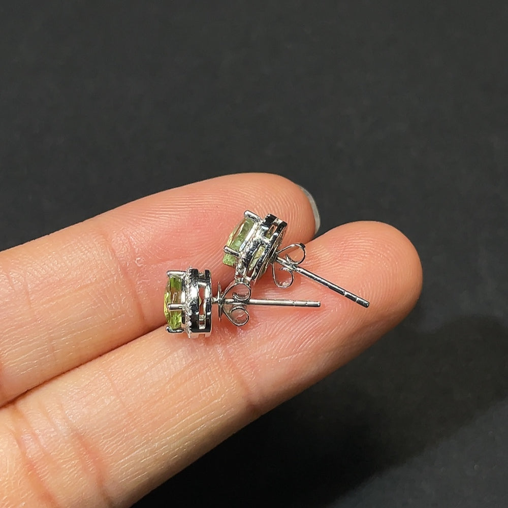 Tourmaline Earrings with Diamond Accents, 18K Gold