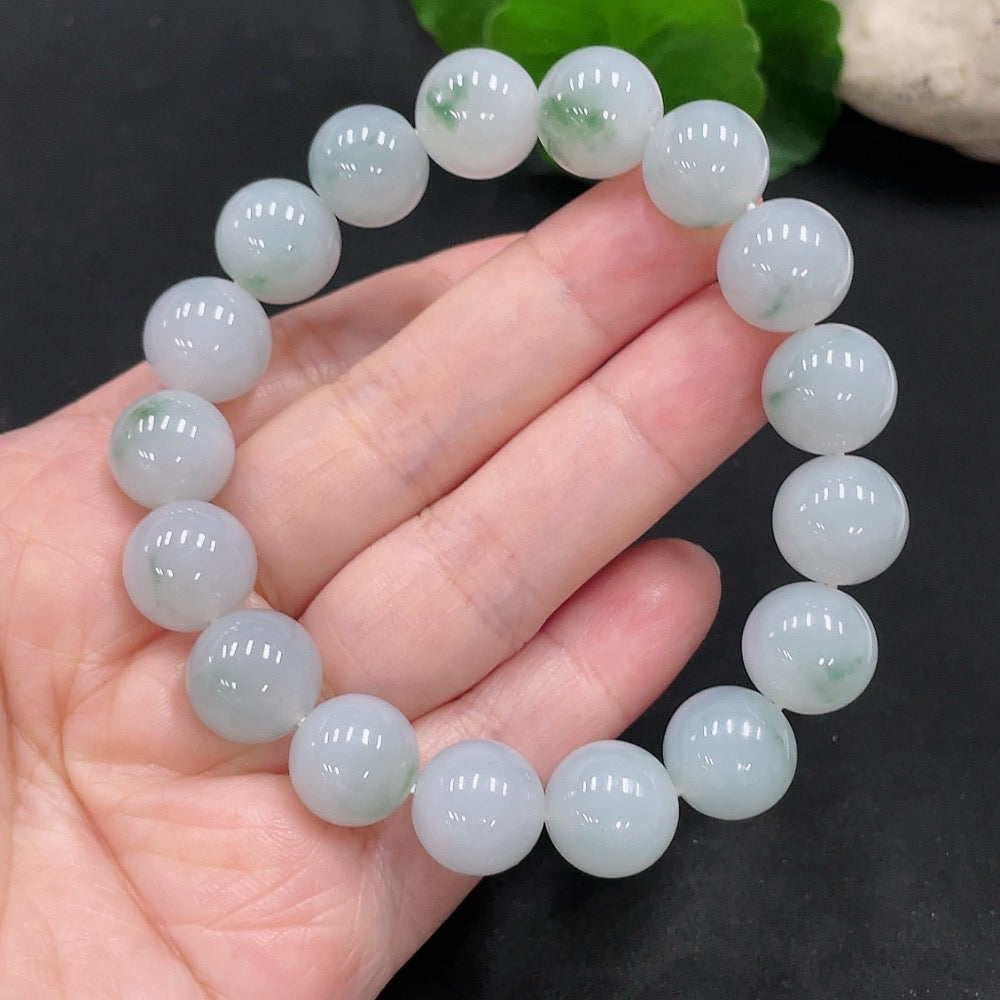 Jadeite Beaded Bracelet, . 12.4mm, About | Huiliu Certified
