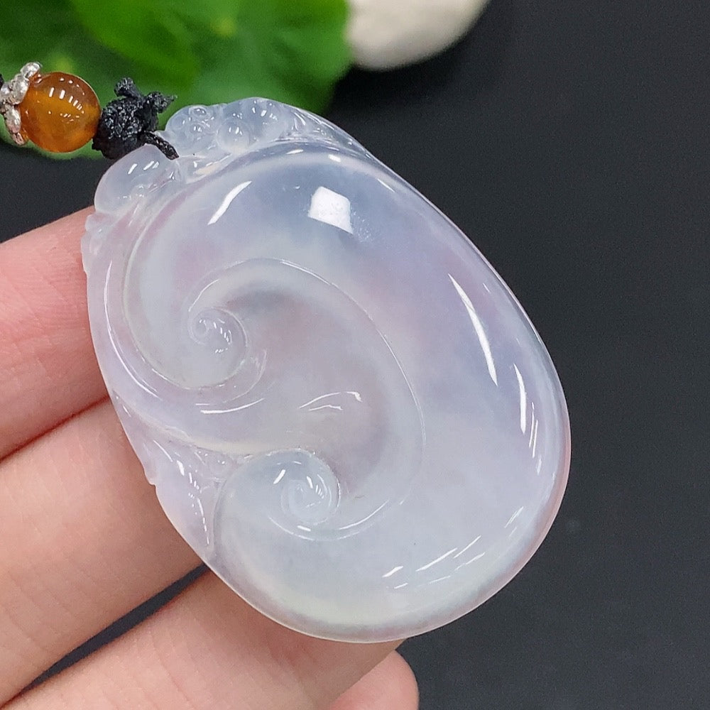 Jadeite Ruyi Pendant Total Weight Approx. 15.5g (Including Cord Weight)