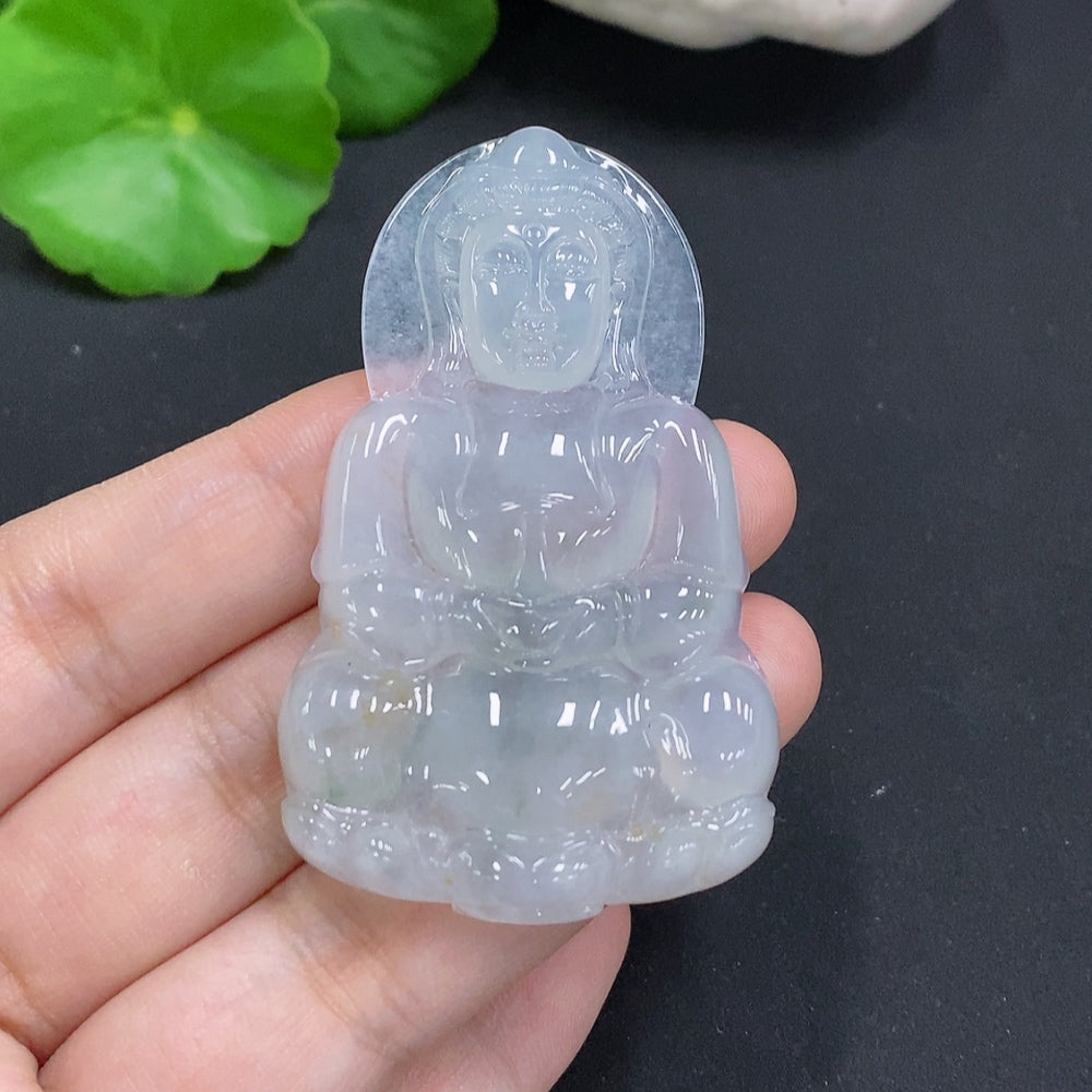 Jadeite Guanyin Pendant, . | Huiliu Certified