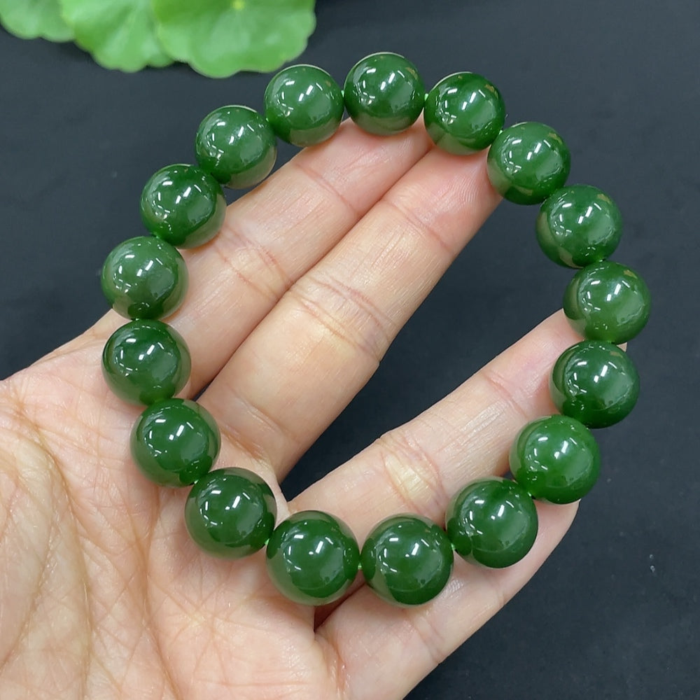 Hetian Jade Jasper Bracelet approx.11.7mm total weight approx.45.1g