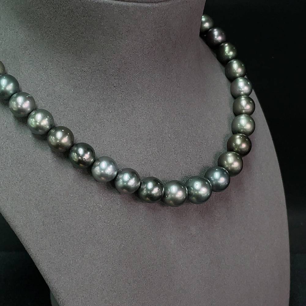 HUILIU HQ seawater pearl necklace with 11.1-13.4mm pearls, non-gold, total weight 80.1g, showcasing elegant pearl strand.