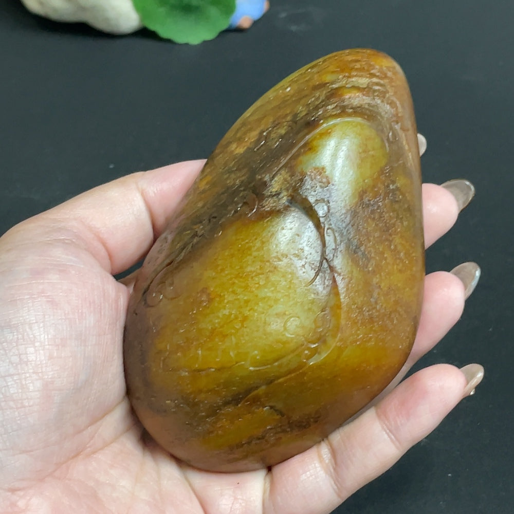 Hetian Jade Handheld Carving - Zhong Kui, Total Weight Approx. 423g, Undetermined Skin Color Origin, Contains Other Mineral Components