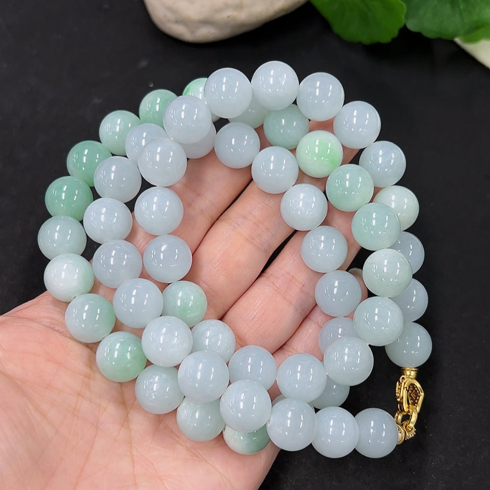 Jadeite Beaded Necklace Approx. 12mm Total Weight Approx. 172.8g (Non-gold Inlaid)
