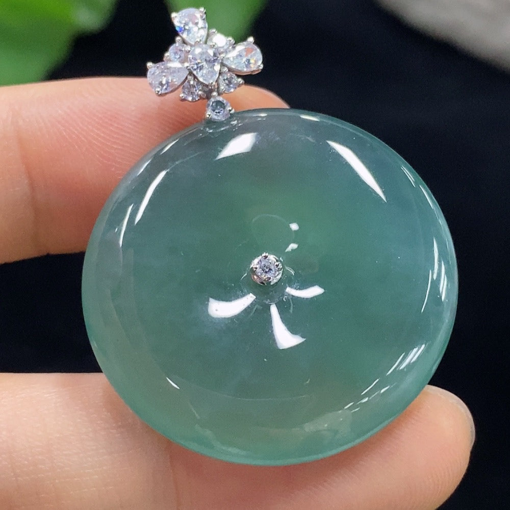 Jadeite Pendant Peace Buckle with Buckle Head, Non-Diamond, . | Huiliu Certified