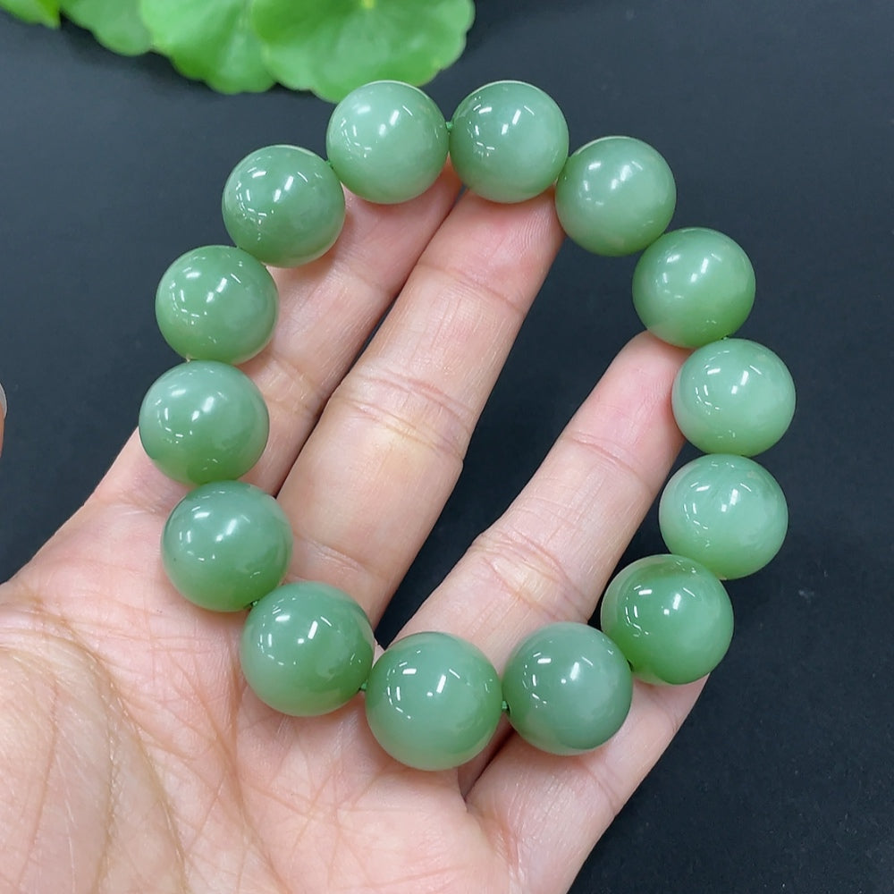 Hetian Jade Jasper Bracelet, Approx. 14mm, Total Weight Approx. 60.5g