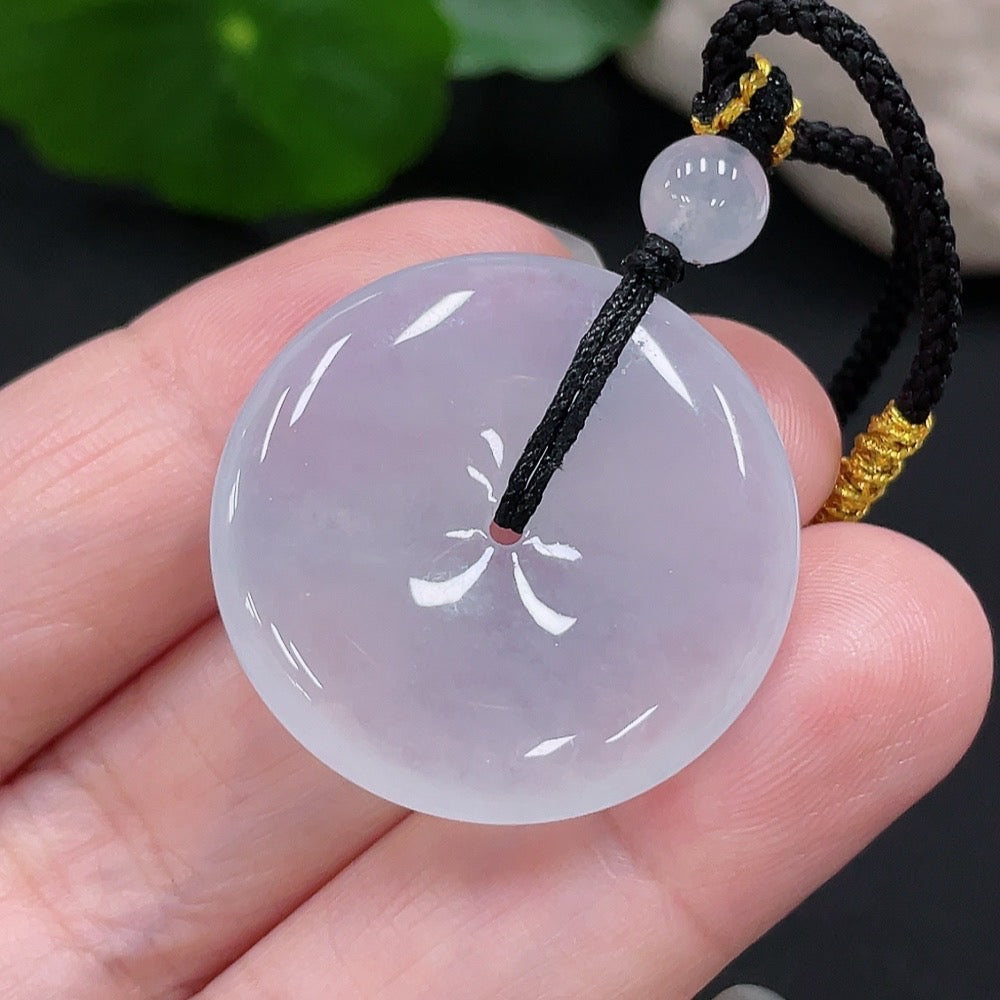 Jadeite Pendant Peace Buckle Total Weight Approx. 10.77g