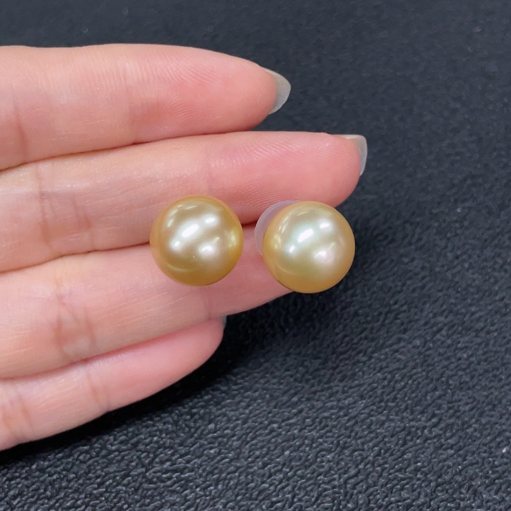 Seawater Pearl Earrings 18k Gold Color Origin Undetermined