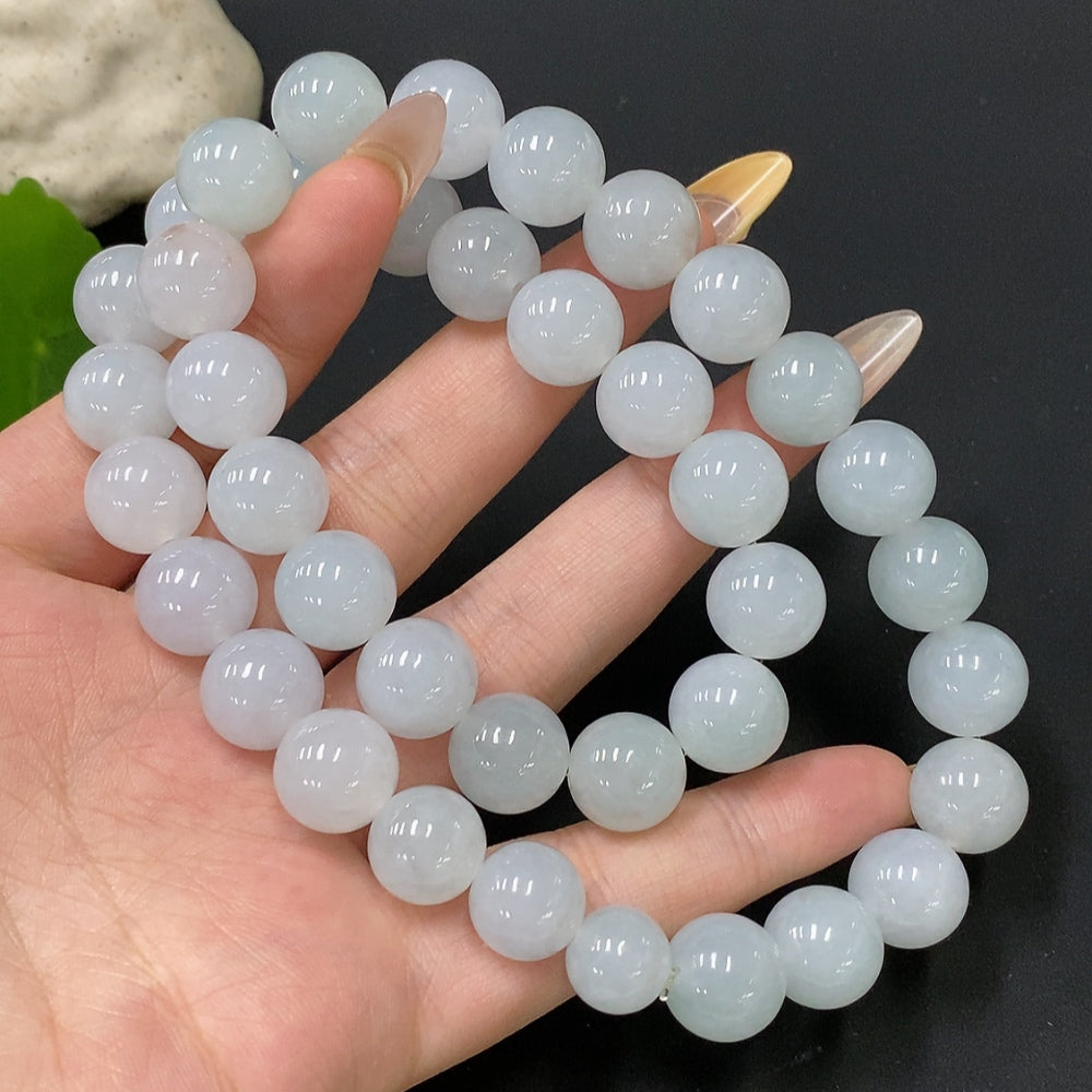 Jadeite Bead Necklace, Total Weight Approx. 120.86g, Bead Size Approx. 12.4mm