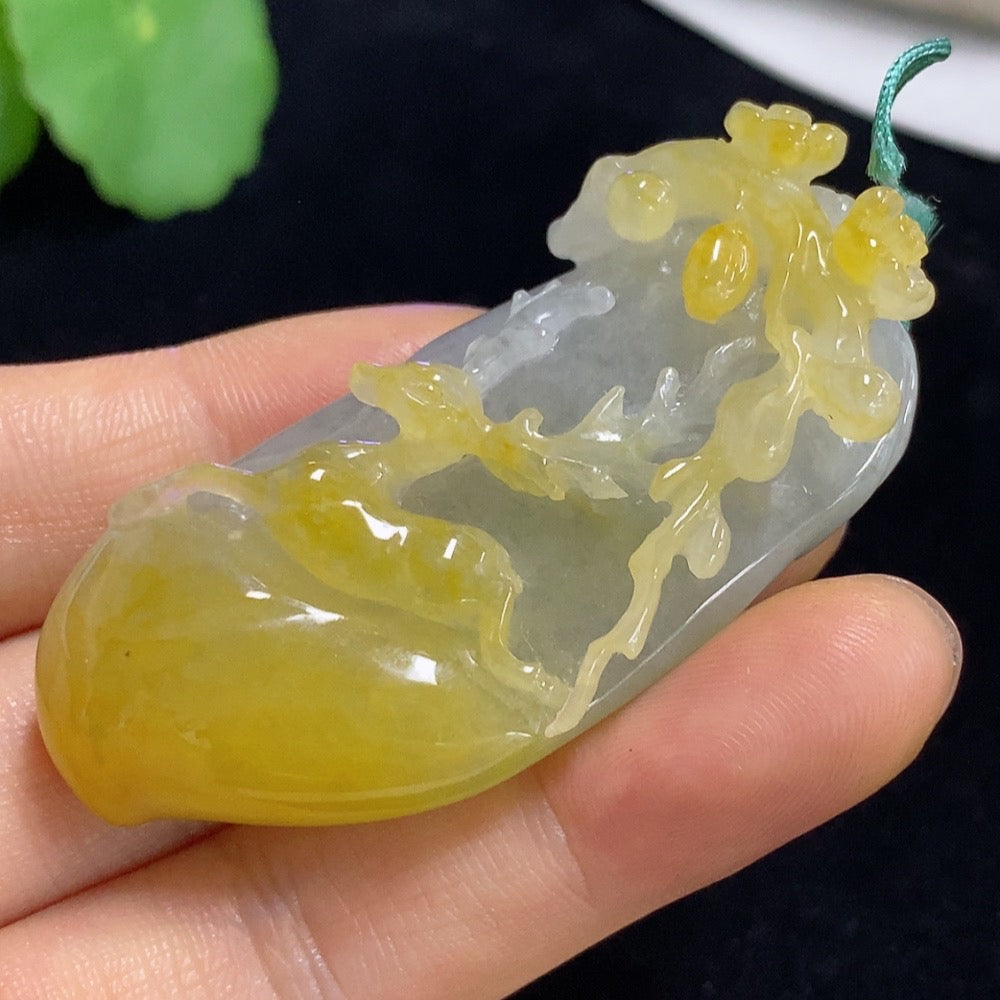 Jadeite Deer Pendant, Total Weight Approx. 39.36g