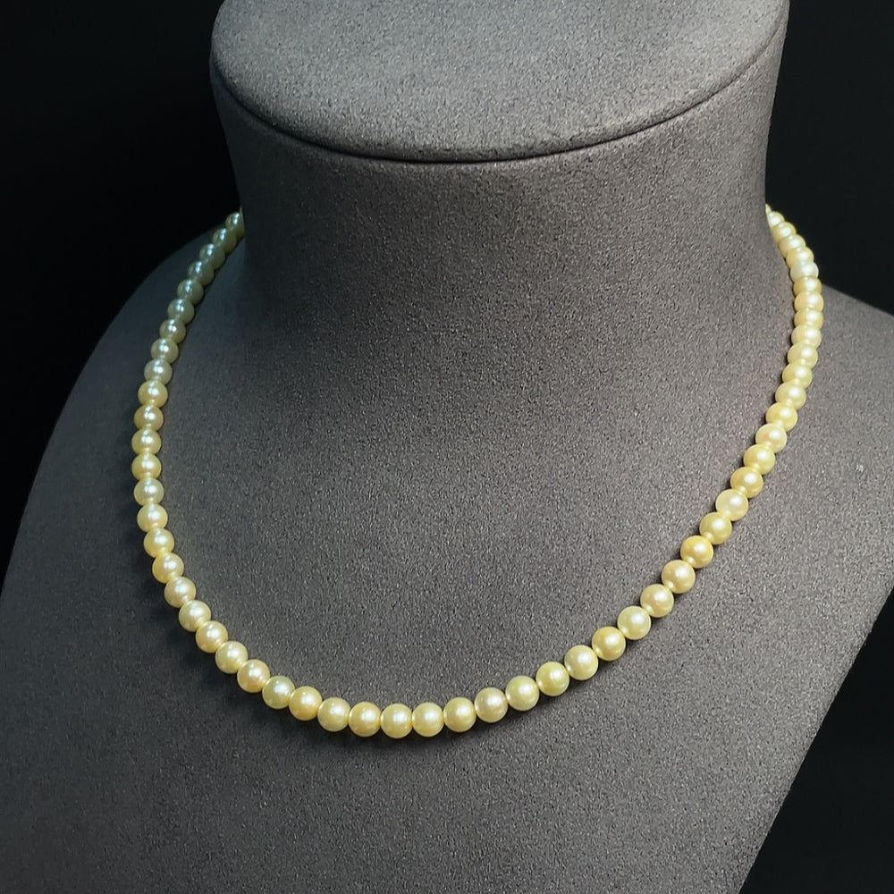 Seawater Pearl Necklace Non-Gold Color Origin Undetermined Total Weight Approximately 16.97g Size About 5.3mm