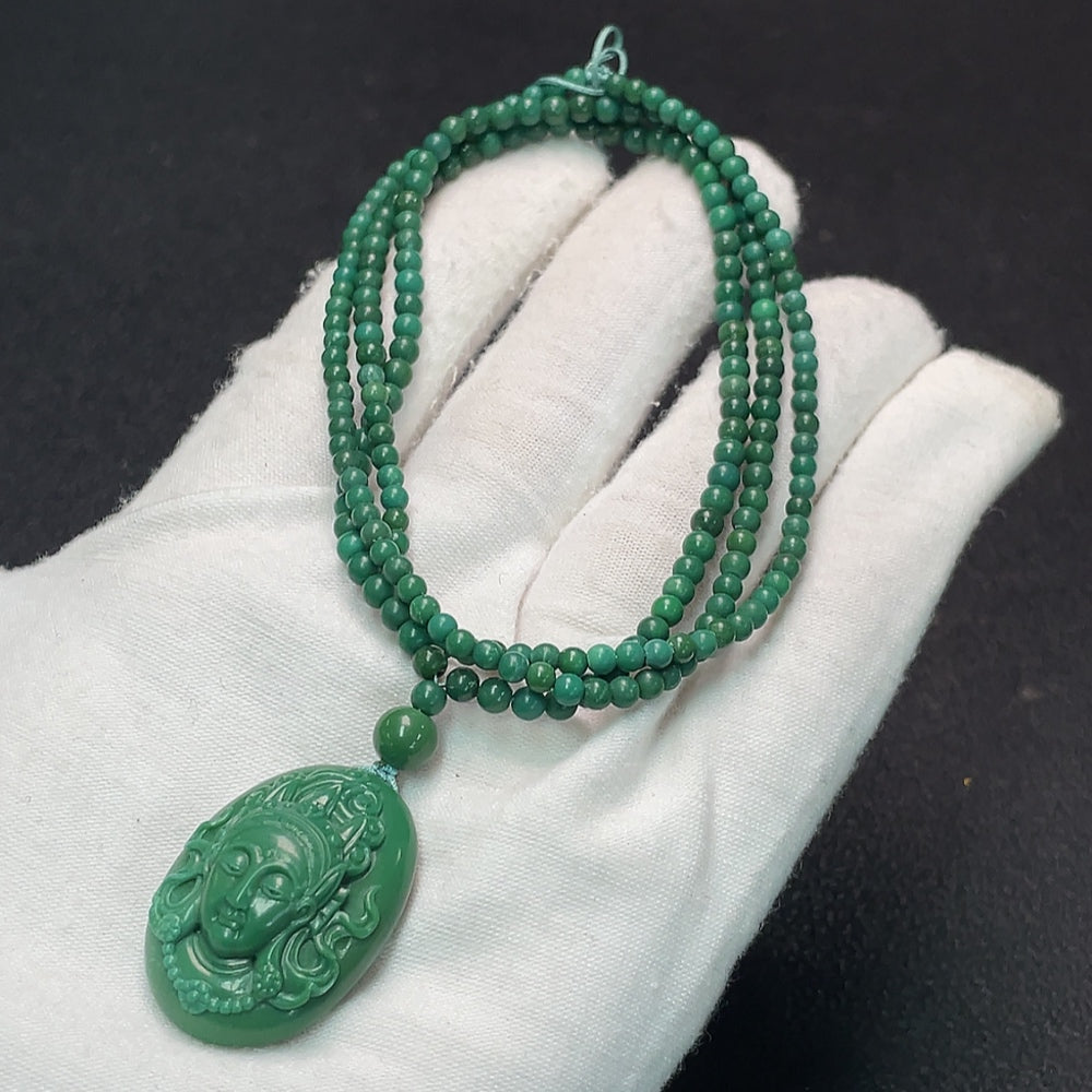 Turquoise Pendant Total Weight Approx. 18.18g Including Chain