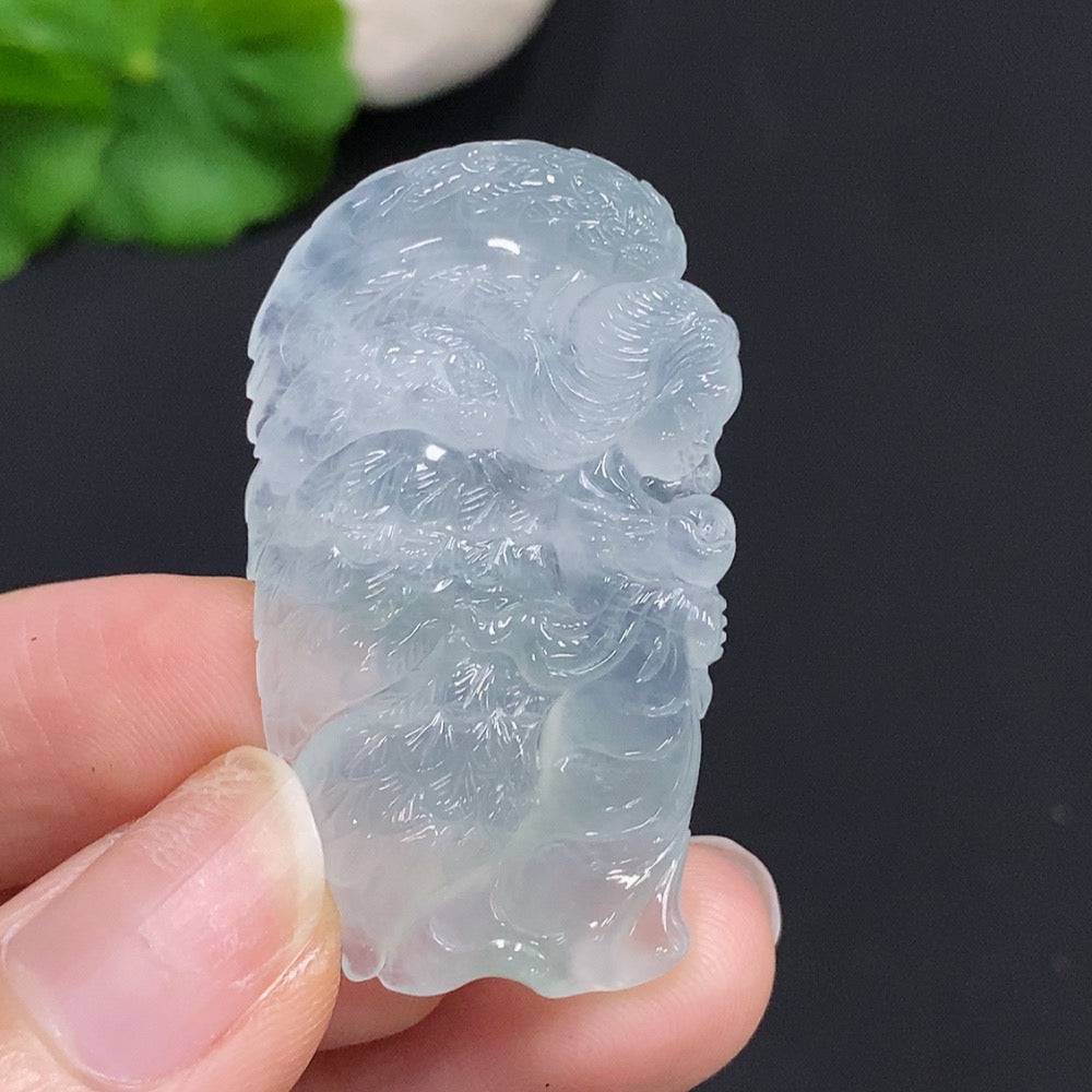 Jadeite angel pendant from HUILIU HQ with a total weight of 13g, showcasing a smooth, polished jade angel design.