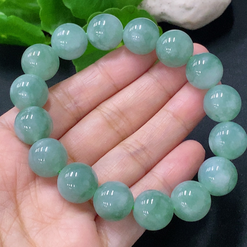 Jadeite Beads Bracelet Approx. 12.5mm Total Weight Approx. 52.94g