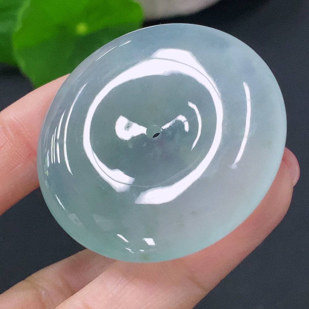 Jadeite pendant with peace knot design, crafted from jade, weighs approximately 20.19 grams, by HUILIU HQ.