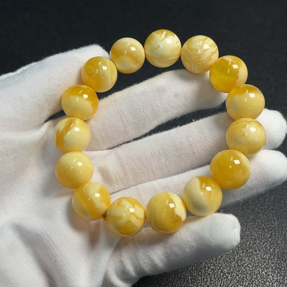 Amber Beeswax Bracelet, ., Size . 15.2mm | Huiliu Certified
