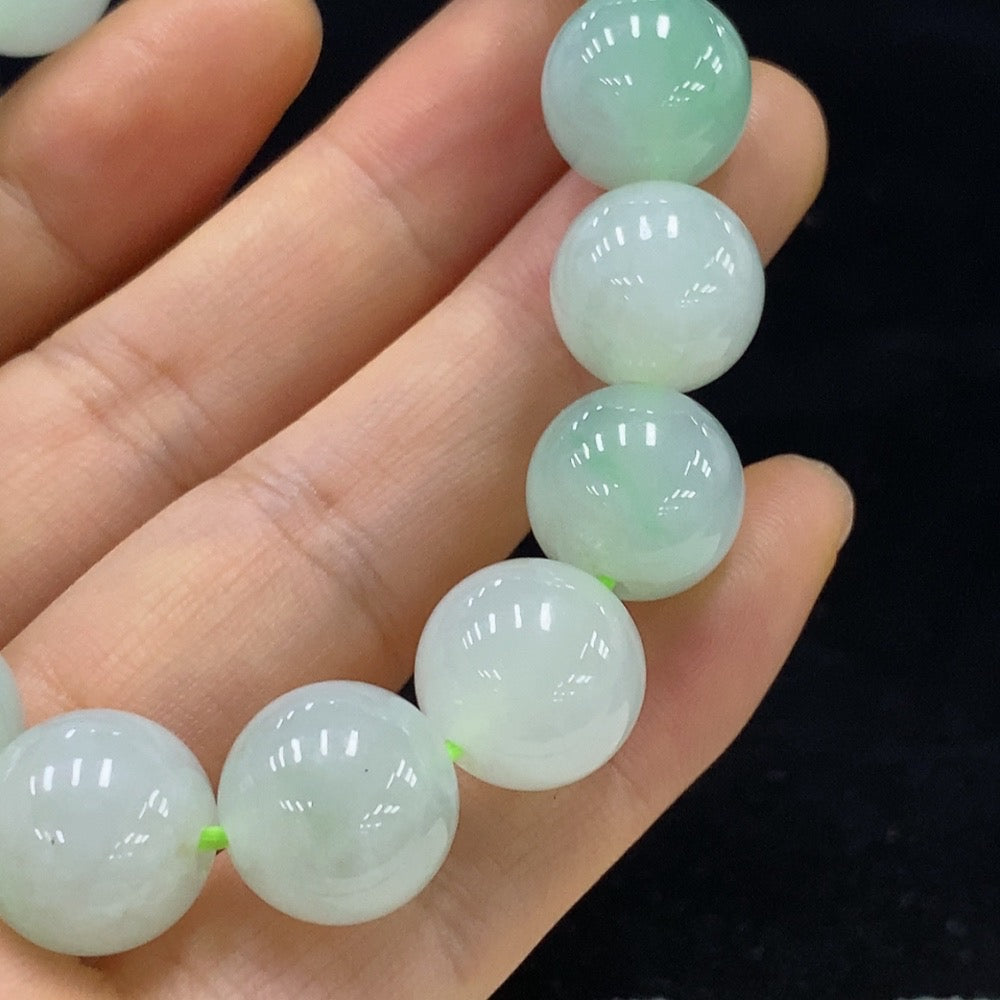 Jadeite Bracelet . 12.8mm . | Huiliu Certified