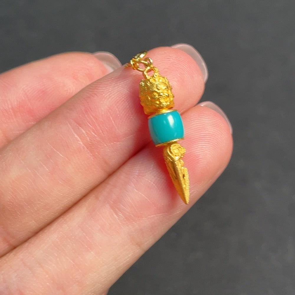 Turquoise Pendant 18k Gold
