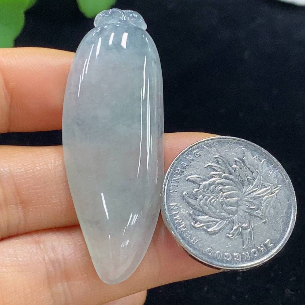 Huiliu Jadeite Blessing Melon Pendant featuring a polished green jade melon-shaped charm on a cord.