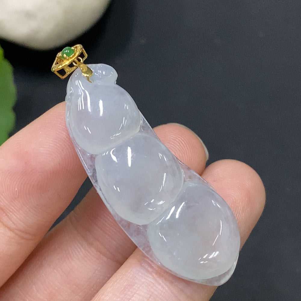JadeitePendant Total Weight Approx. 6.87g Bean 18k Bezel