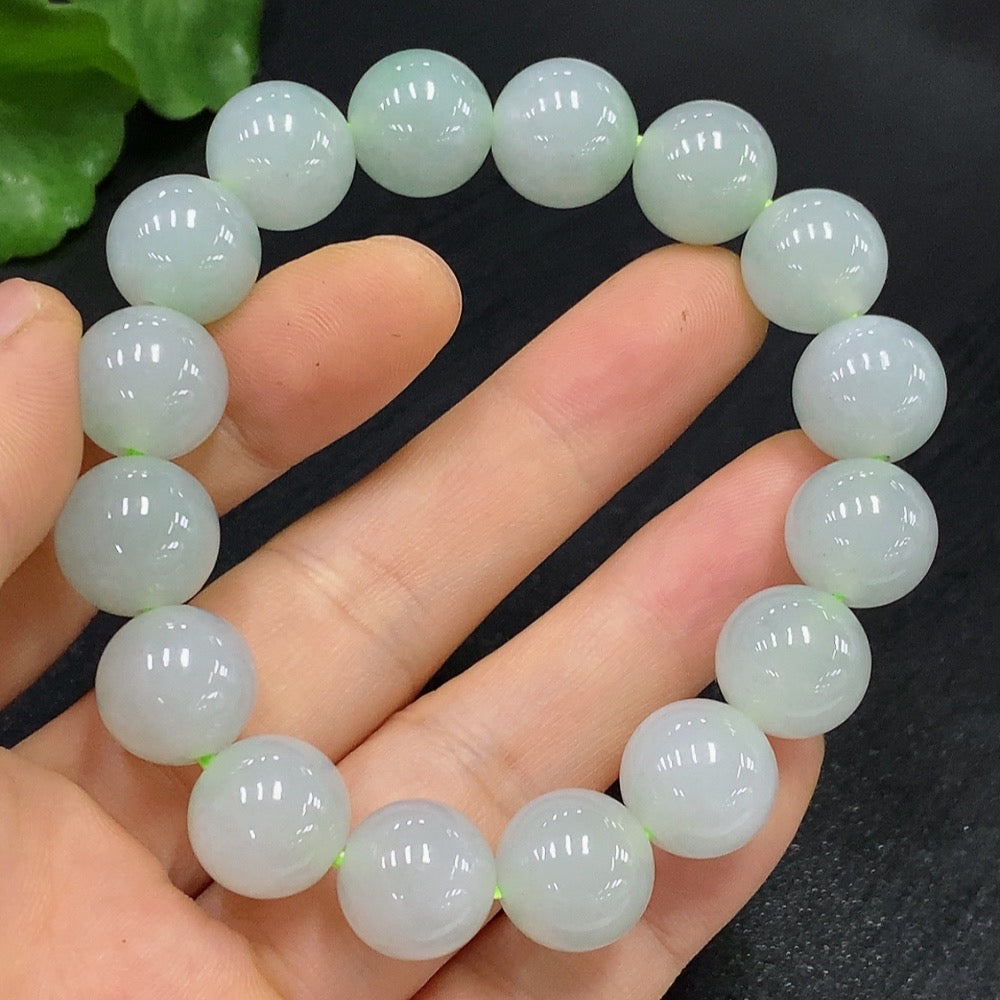 JadeiteBead Bracelet Approx. 12.5mm Total Weight 54.205g