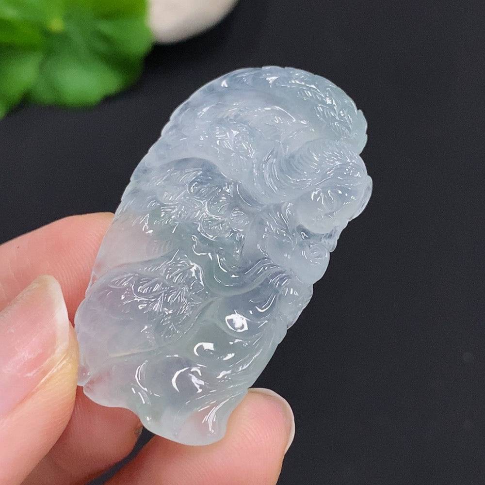 Jadeite angel pendant from HUILIU HQ, crafted from jade with a total weight of approximately 13 grams, showcasing detailed angel design.