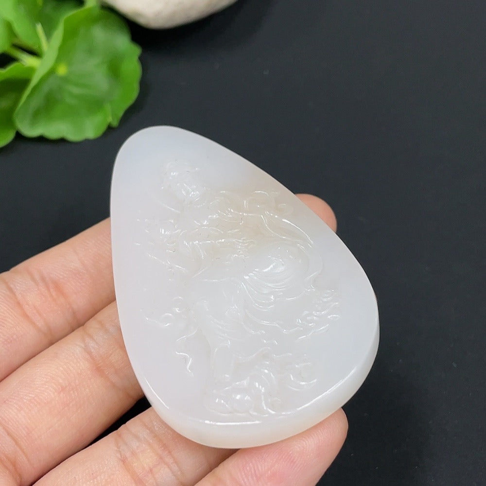 Hetian Jade Pendant Guanyin About | Huiliu Certified