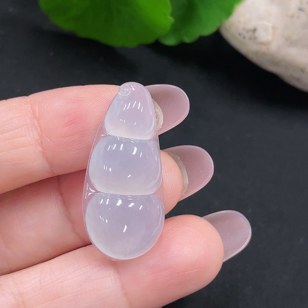 Huiliu Jadeite Lucky Bean Pendant with green jade, polished surface, hanging from a silver cord, certified by Huiliu HQ