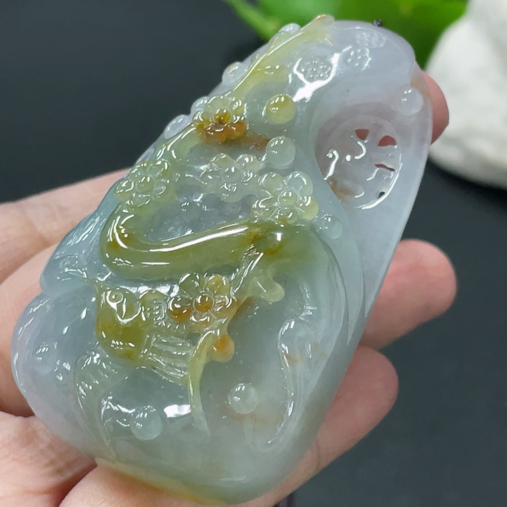 Jadeite Double Happiness Pendant