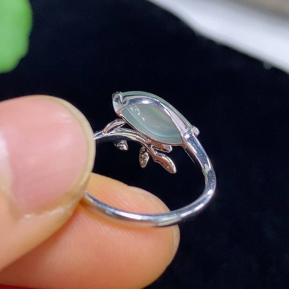 HUILIU HQ jadeite inlaid ring with 18k gold, size 12, featuring intricate jade design, weighing approximately 2.13 grams.