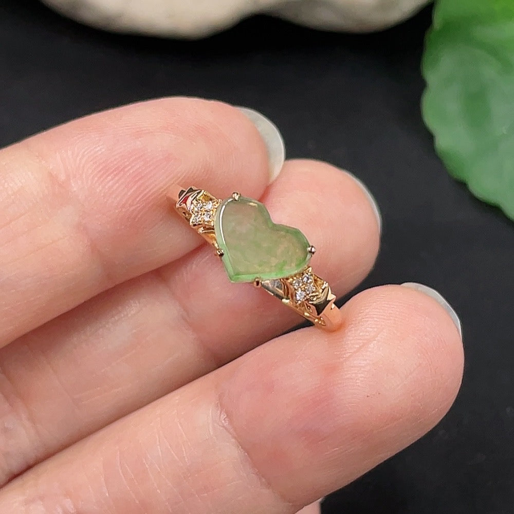 Jadeite Inlaid Ring . (Non-Diamond) | Huiliu Certified
