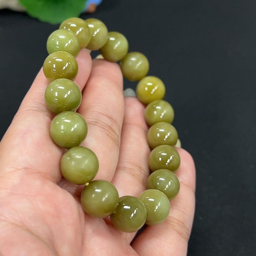 Hetian Jade Jasper Bracelet, approx. 11.6mm, total weight approx. 44.1g